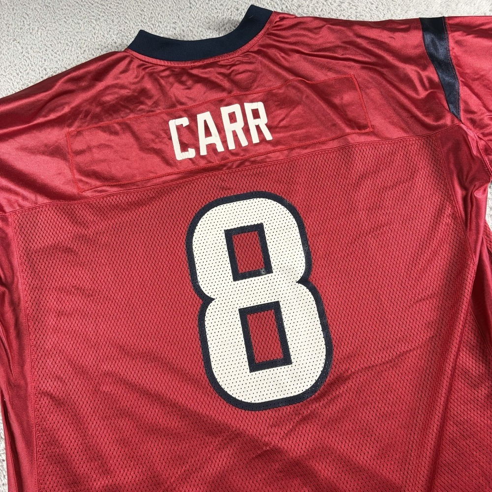 Houston Texans David Carr #8 Jersey NFL Mens 2XL Red White - Fair Condition